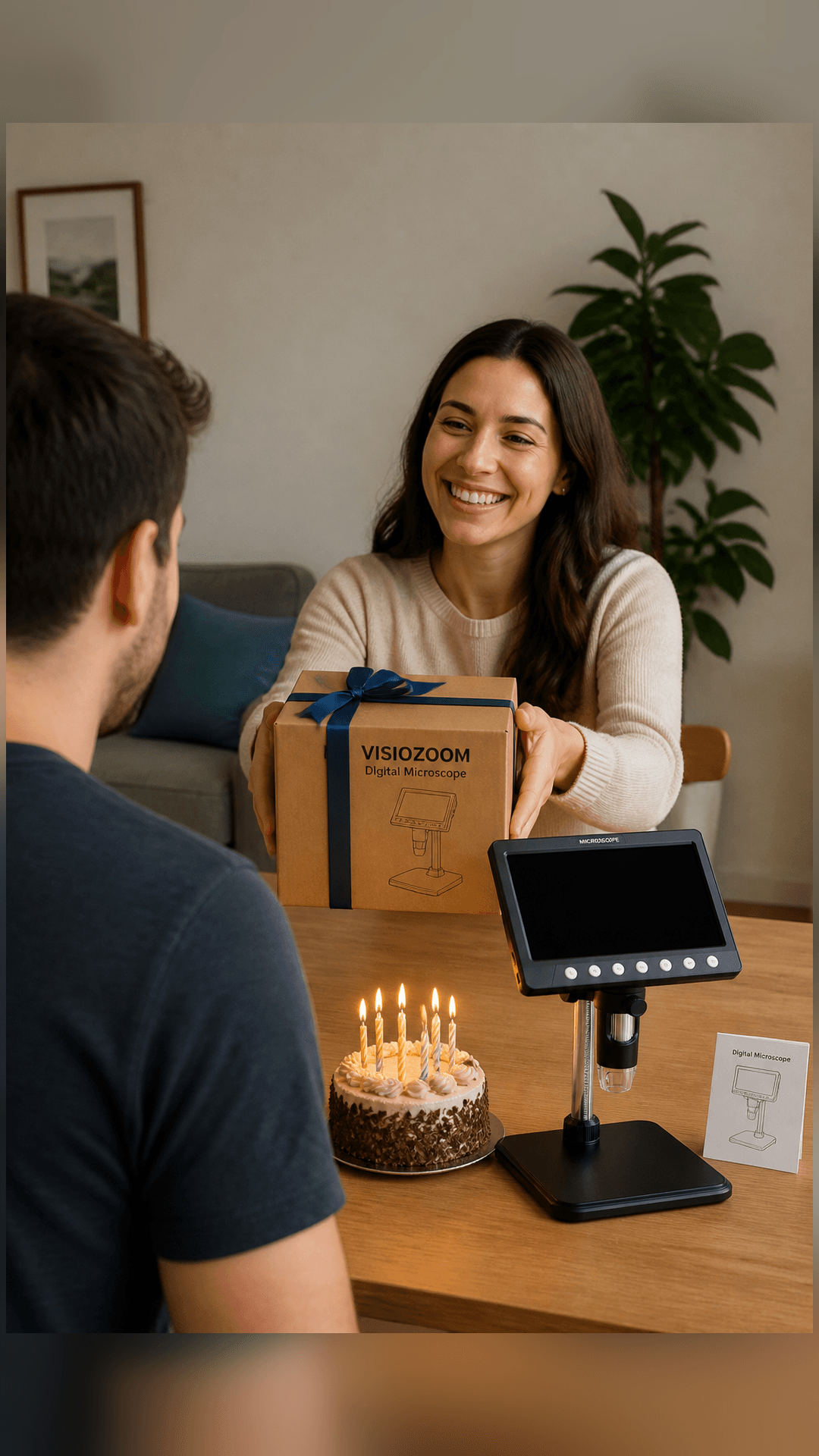 VisioZoom Digitalmikroskop auf einem Arbeitstisch.
